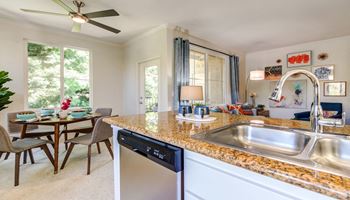 Dining room with view to kitchen